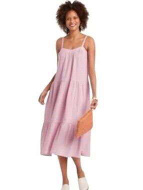 Knox Rose - 2X - Lilac - Tiered Midi Dress